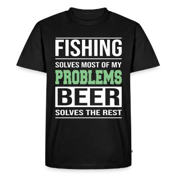 La pêche résout la plupart de mes problèmes - T-shirt Premium bio Homme - noir - Devant - Nico (187cm)