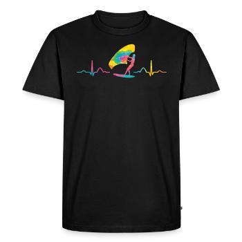 Ailes Surfer Wingsurfing Ailes Rétro Foil - T-shirt Premium bio Homme - noir - Devant - Nico (187cm)