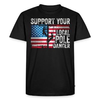 American Lineman Powerline Worker Design - Men's Premium Organic T-Shirt - black - Front - Nico (187cm)