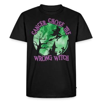 Cancer Sorcière Vert Violet Anal Cancer - T-shirt Premium bio Homme - noir - Devant - Nico (187cm)