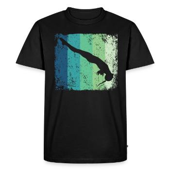 Plongeon, Saut artistique, Plongeon synchronisé - T-shirt Premium bio Homme - noir - Devant - Nico (187cm)
