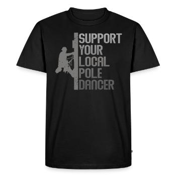American Lineman Powerline Worker Design - Men's Premium Organic T-Shirt - black - Front - Nico (187cm)