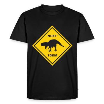 Attention: Ceratosaurus crosses the road Design - Men's Premium Organic T-Shirt - black - Front - Nico (187cm)