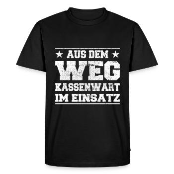 Out of the way treasurer in action Design - Men's Premium Organic T-Shirt - black - Front - Nico (187cm)