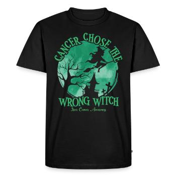 Cancer Sorcière Verte Cancer du foie - T-shirt Premium bio Homme - noir - Devant - Nico (187cm)