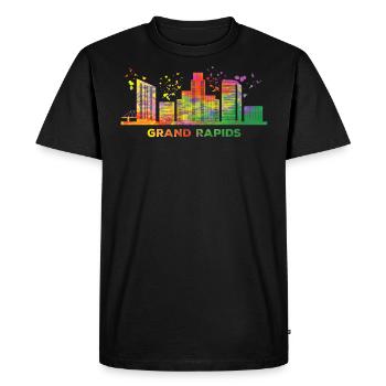 Ligne d’horizon de Grand Rapidian Grand Rapids - T-shirt Premium bio Homme - noir - Devant - Nico (187cm)