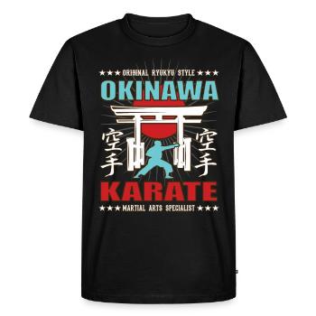 Cool Karate Do Martial Arts Design with Kanji - Men's Premium Organic T-Shirt - black - Front - Nico (187cm)