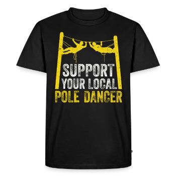 American Lineman Powerline Worker Design - Men's Premium Organic T-Shirt - black - Front - Nico (187cm)