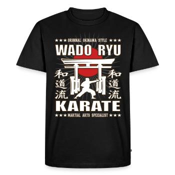 Conception d’arts martiaux Wado Ryu cool avec Kanji - T-shirt Premium bio Homme - noir - Devant - Nico (187cm)