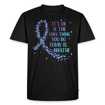 psychSensibilisation à la prévention du suicide - T-shirt Premium bio Homme - noir - Devant - Nico (187cm)