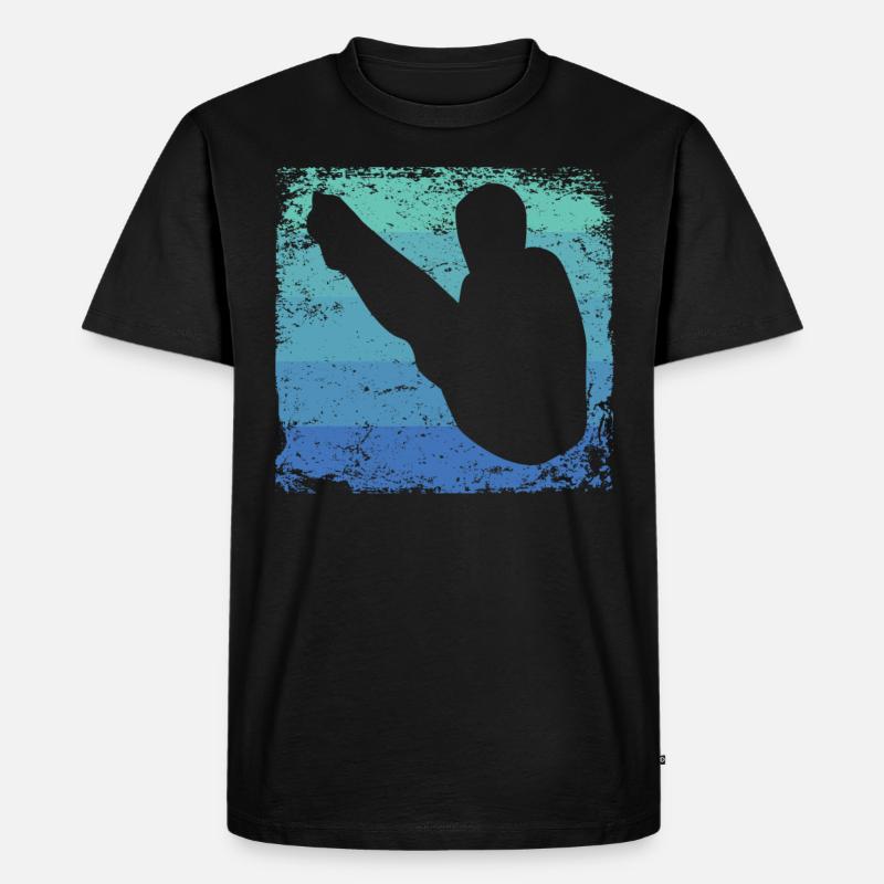 Turmspringen Kunstspringen Synchronspringen - Männer Premium Bio T-Shirt - Schwarz