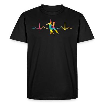 Couple de danse latine Danseur de battement de cœur - T-shirt Premium bio Homme - noir - Devant - Nico (187cm)