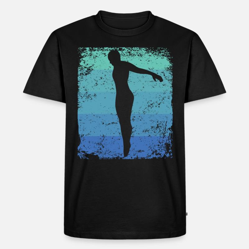 Synchronisierter Wassertaucher High Diver - Männer Premium Bio T-Shirt - Schwarz