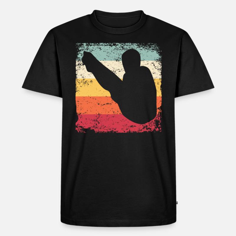 Turmspringen Kunstspringen Synchronspringen - Männer Premium Bio T-Shirt - Schwarz