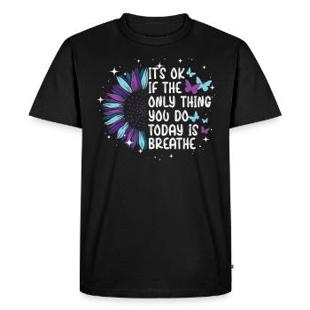 Sensibilisation à la prévention du suicide - T-shirt Premium bio Homme - noir - Devant - Nico (187cm)