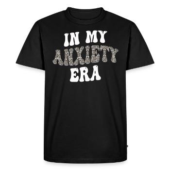À l’ère de l’anxiété, je repense drôle - T-shirt Premium bio Homme - noir - Devant - Nico (187cm)