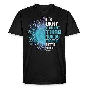 Sensibilisation à la prévention du suicide - T-shirt Premium bio Homme - noir - Devant - Nico (187cm)