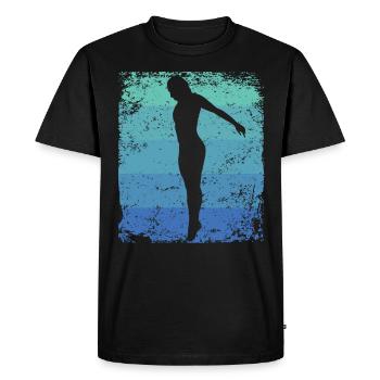 Plongeon, Saut artistique, Plongeon synchronisé - T-shirt Premium bio Homme - noir - Devant - Nico (187cm)