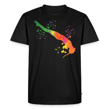 Plongeon, Saut artistique, Plongeon synchronisé - T-shirt Premium bio Homme - noir - Devant - Nico (187cm)