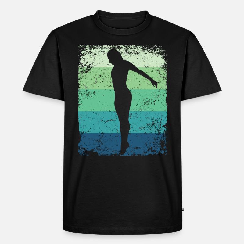 Synchronisierter Wassertaucher High Diver - Männer Premium Bio T-Shirt - Schwarz