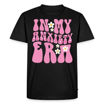 À l’ère de l’anxiété, je repense drôle - T-shirt Premium bio Homme - noir - Devant - Nico (187cm)
