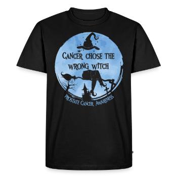 Cancer Sorcière Bleu Clair Cancer de la prostate - T-shirt Premium bio Homme - noir - Devant - Nico (187cm)