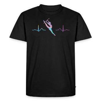 RytGymnastics Bar Ekg Rhythmic Gymnastics - Men's Premium Organic T-Shirt - black - Front - Nico (187cm)