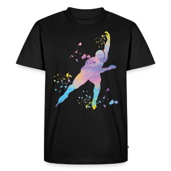 Patineuse de vitesse Sportswoman Patinage de vitesse - T-shirt Premium bio Homme - noir - Devant - Nico (187cm)