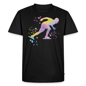 Patineuse de vitesse Sportswoman Patinage de vitesse - T-shirt Premium bio Homme - noir - Devant - Nico (187cm)