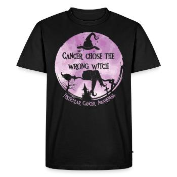 Cancer, Sorcière, Orchidée, Cancer Des Testicules - T-shirt Premium bio Homme - noir - Devant - Nico (187cm)