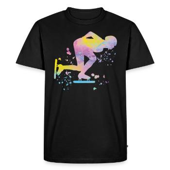 Speed Skater Athlete Speed Skating - Men's Premium Organic T-Shirt - black - Front - Nico (187cm)