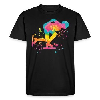 Patineuse de vitesse Sportswoman Patinage de vitesse - T-shirt Premium bio Homme - noir - Devant - Nico (187cm)