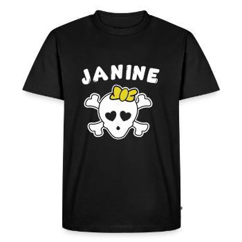 Pirate Janine Design pour filles et femmes - T-shirt Premium bio Homme - noir - Devant - Nico (187cm)