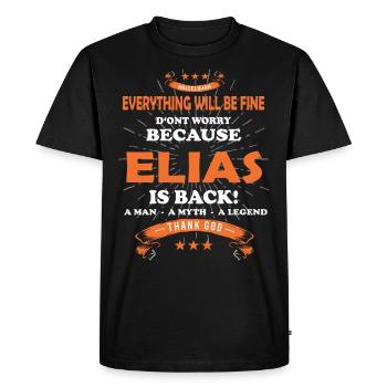 Everything's going to be alright 'cause Elias Is Here Outfit - Men's Premium Organic T-Shirt - black - Front - Nico (187cm)