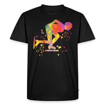 Patineuse de vitesse Sportswoman Patinage de vitesse - T-shirt Premium bio Homme - noir - Devant - Nico (187cm)