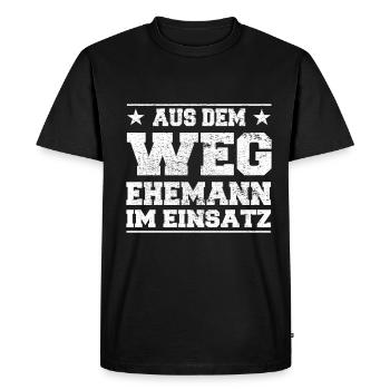 À l’écart du mari dans l’utilisation Design - T-shirt Premium bio Homme - noir - Devant - Nico (187cm)