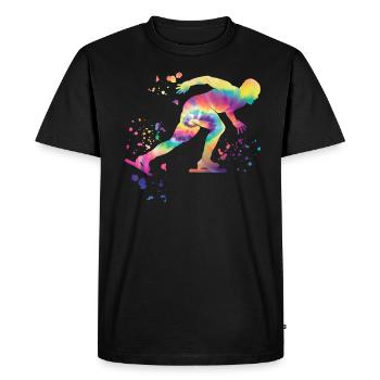 Patineuse de vitesse Sportswoman Patinage de vitesse - T-shirt Premium bio Homme - noir - Devant - Nico (187cm)