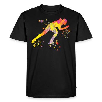 Patineuse de vitesse Sportswoman Patinage de vitesse - T-shirt Premium bio Homme - noir - Devant - Nico (187cm)