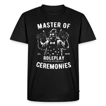 Jeu de rôle de maître de jeu, maître de cérémonie - T-shirt Premium bio Homme - noir - Devant - Nico (187cm)