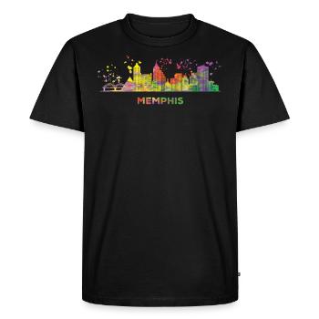 Memphean Skyline Memphis - Men's Premium Organic T-Shirt - black - Front - Nico (187cm)