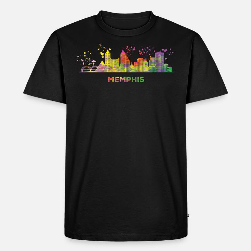 Memphean Skyline Memphis - Männer Premium Bio T-Shirt - Schwarz