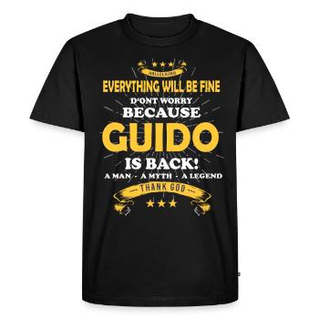 Everything will be fine Guido Is back - Men's Premium Organic T-Shirt - black - Front - Nico (187cm)