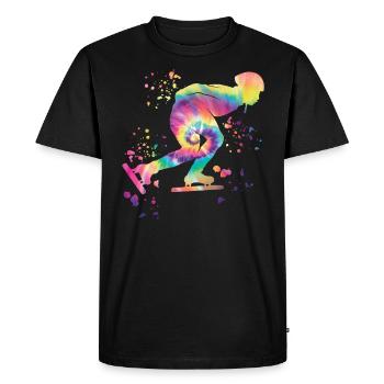 Patineuse de vitesse Sportswoman Patinage de vitesse - T-shirt Premium bio Homme - noir - Devant - Nico (187cm)