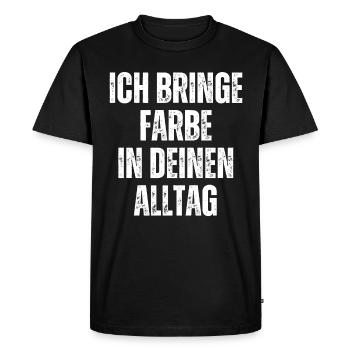 J’amène peintre peinture papa vernisseur - T-shirt Premium bio Homme - noir - Devant - Nico (187cm)
