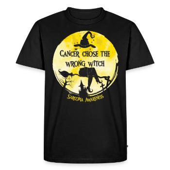 Sensibilisation au sarcome jaune de la sorcière cancéreuse - T-shirt Premium bio Homme - noir - Devant - Nico (187cm)