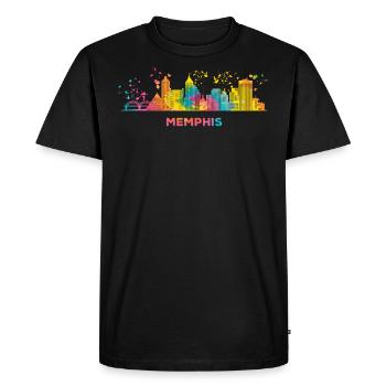 Memphean Skyline Memphis - Men's Premium Organic T-Shirt - black - Front - Nico (187cm)