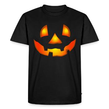 Happy Halloween Pumpkin Face - Men's Premium Organic T-Shirt - black - Front - Nico (187cm)