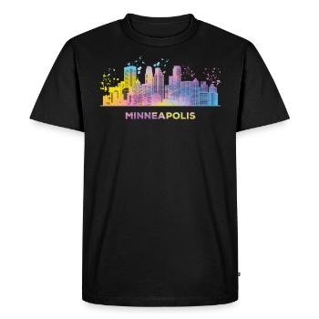 Minneapolitan Skyline Minneapolis - Men's Premium Organic T-Shirt - black - Front - Nico (187cm)