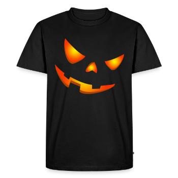 Happy Halloween Pumpkin Face - Men's Premium Organic T-Shirt - black - Front - Nico (187cm)