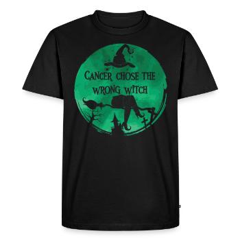 Cancer Sorcière Verte Cancer du foie - T-shirt Premium bio Homme - noir - Devant - Nico (187cm)